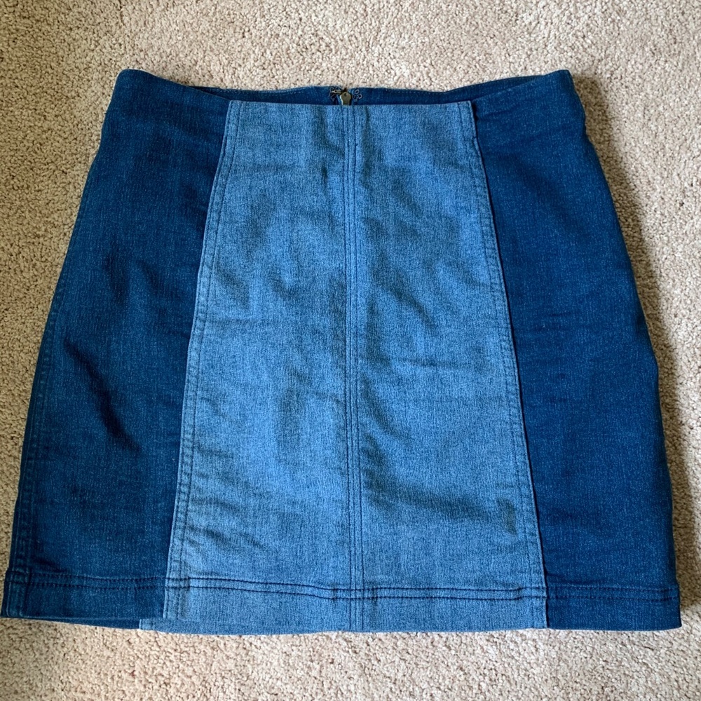 Free People Two-Tone Denim Skirt
